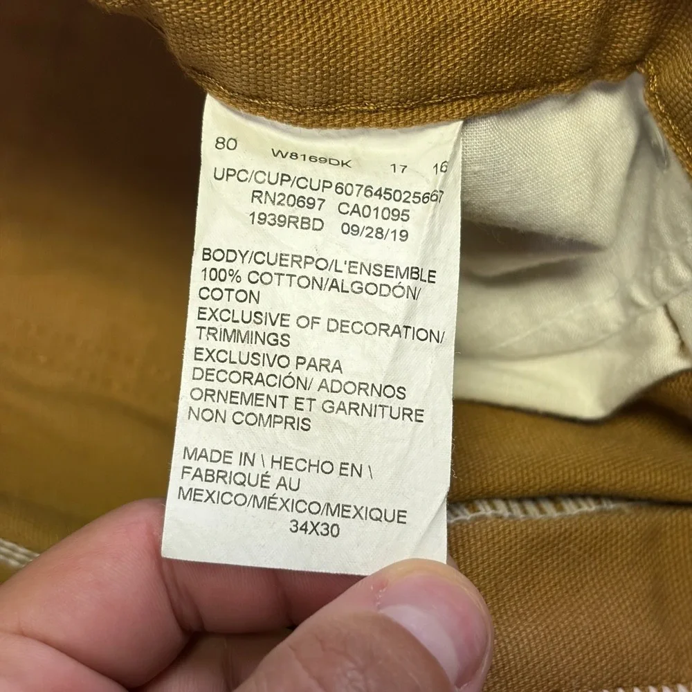 Dickies Carpenter Pants Mens 34x30 Tan Canvas Utility Workwear
